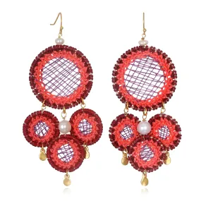 Paros Statement Earrings-Pink