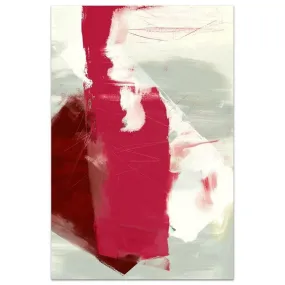 "Magenta Abstract 2" Frameless Free Floating Tempered Glass Panel Graphic Wall Art