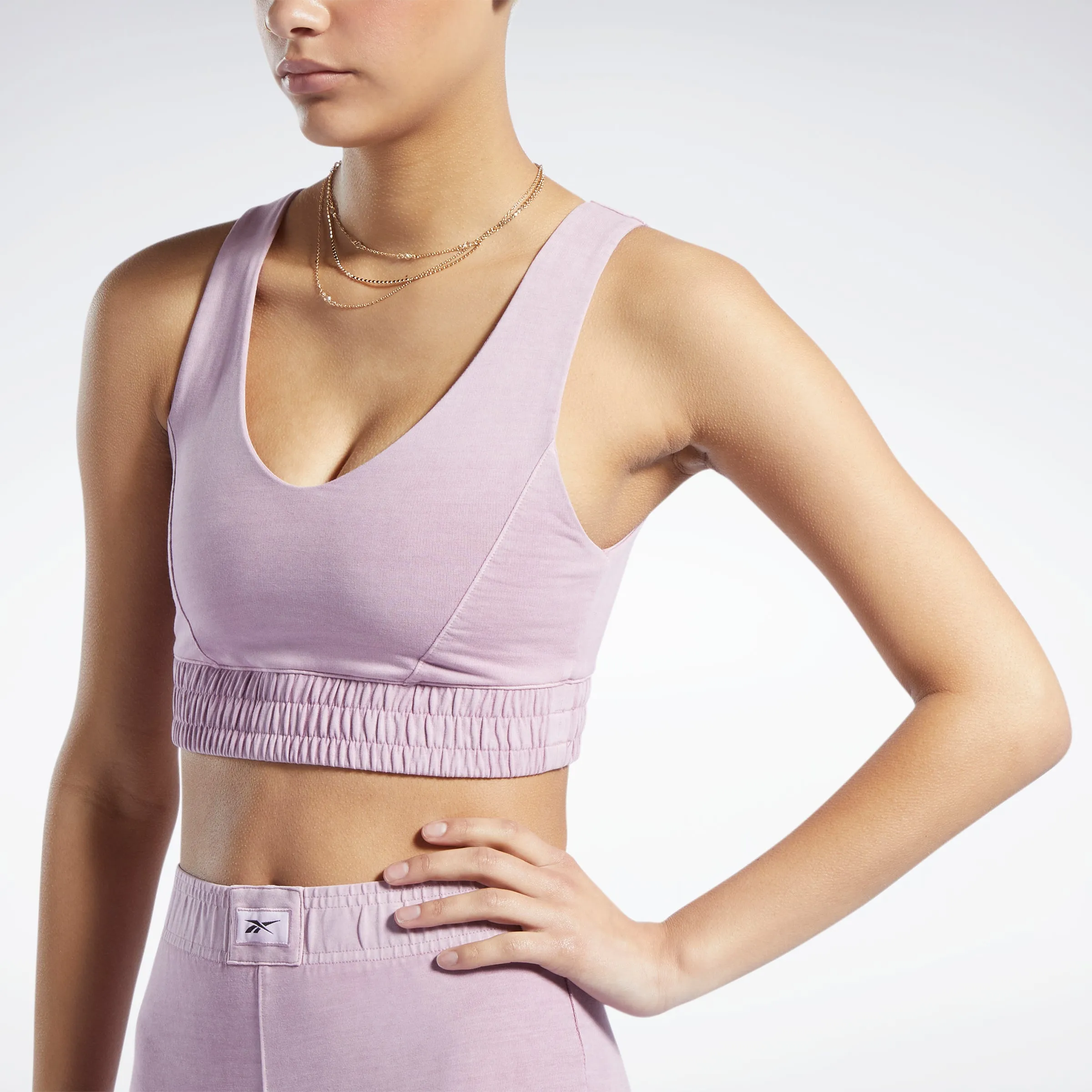 Reebok Apparel Women Classics Natural Dye Fitted Bra Infused Lilac