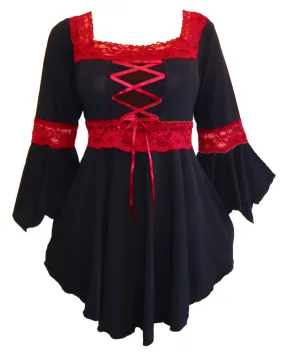 Renaissance Top in Black/Red