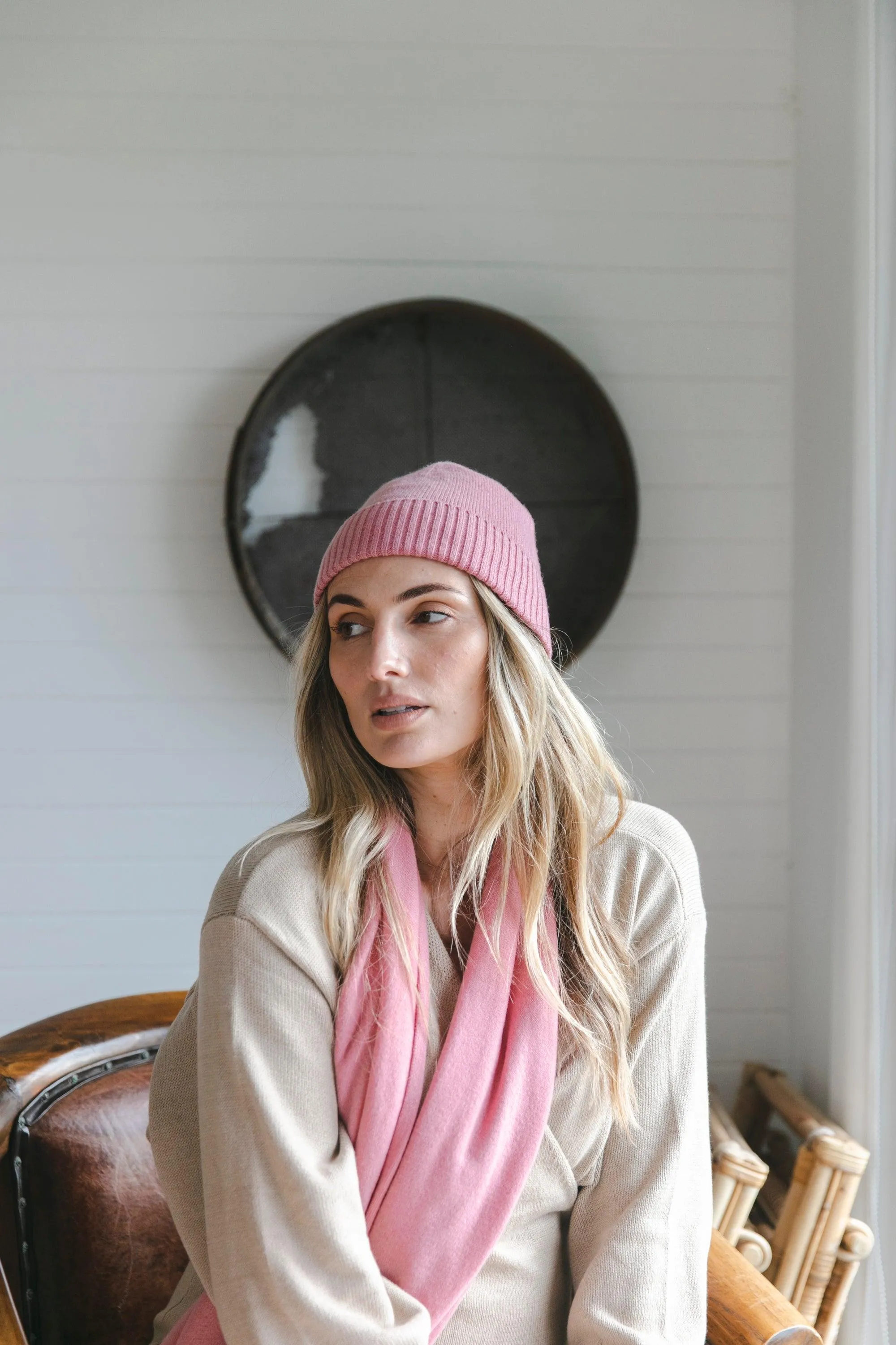 Saga Cashmere Beanie - Rose