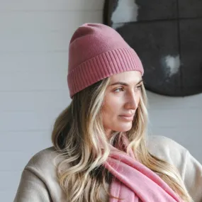 Saga Cashmere Beanie - Rose