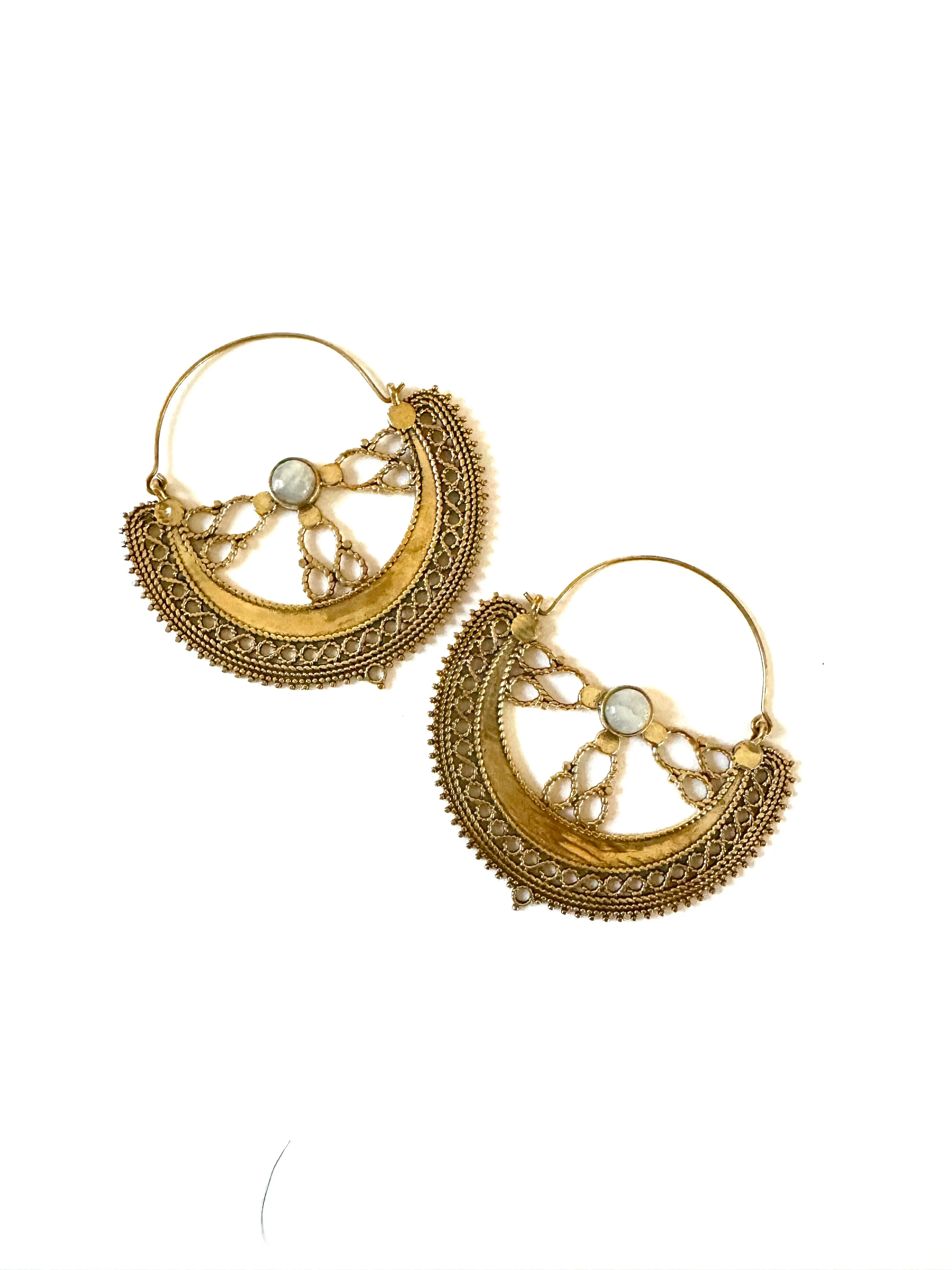 Sati Moonstone Brass Earring