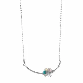 Serenity Gemstone Bar Cluster Necklace