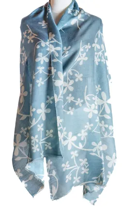 Silk Cashmere Shawl Wrap in Petal Blue