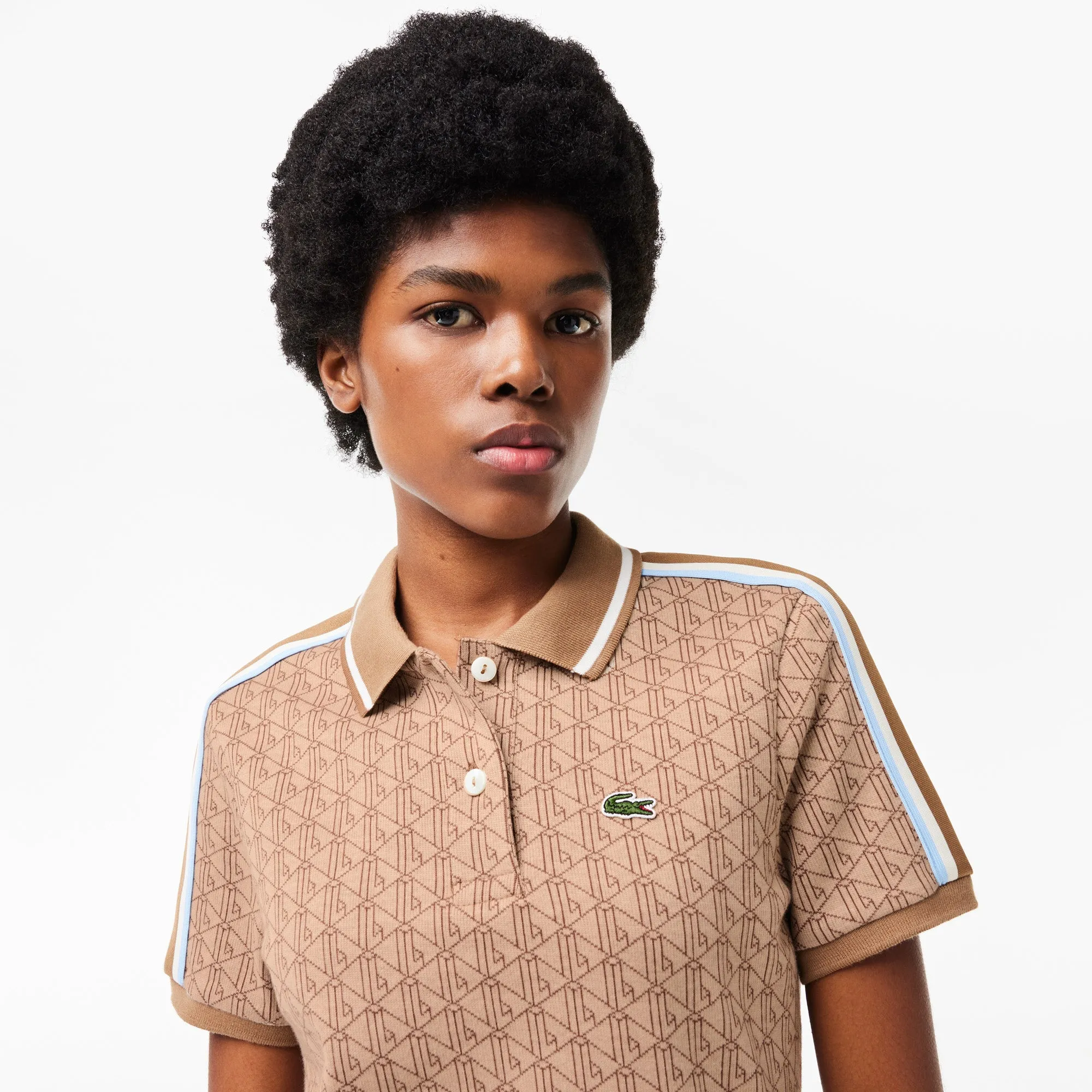 Slim Fit Lacoste Monogram Jacquard Polo Shirt