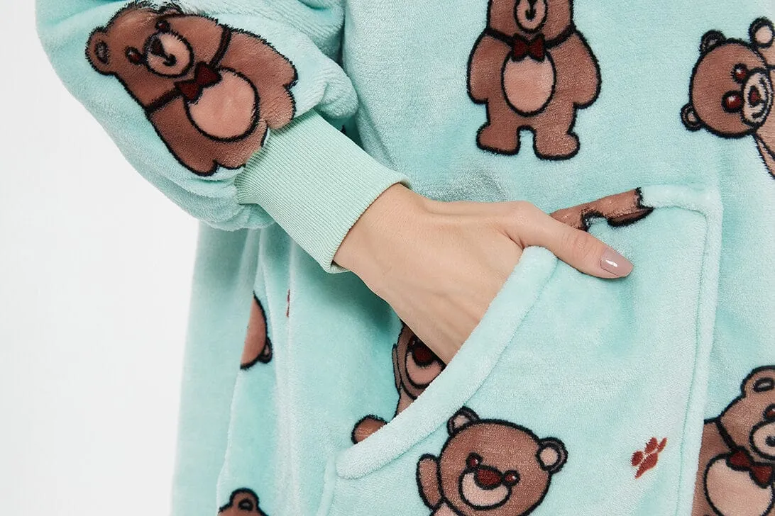 Snuggly™ Oversized Teddy Bear Blanket Hoodie