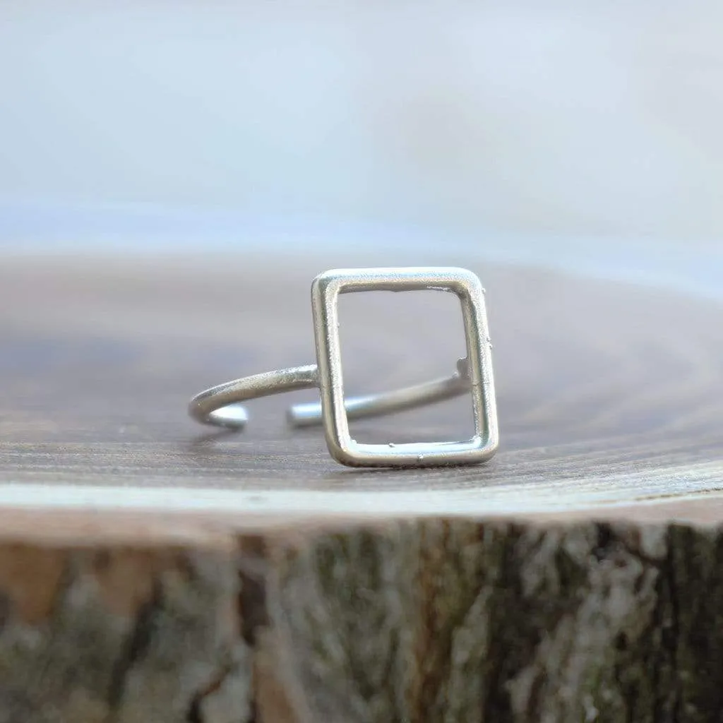 Square Silver Ring