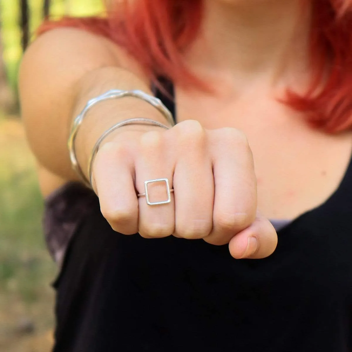 Square Silver Ring