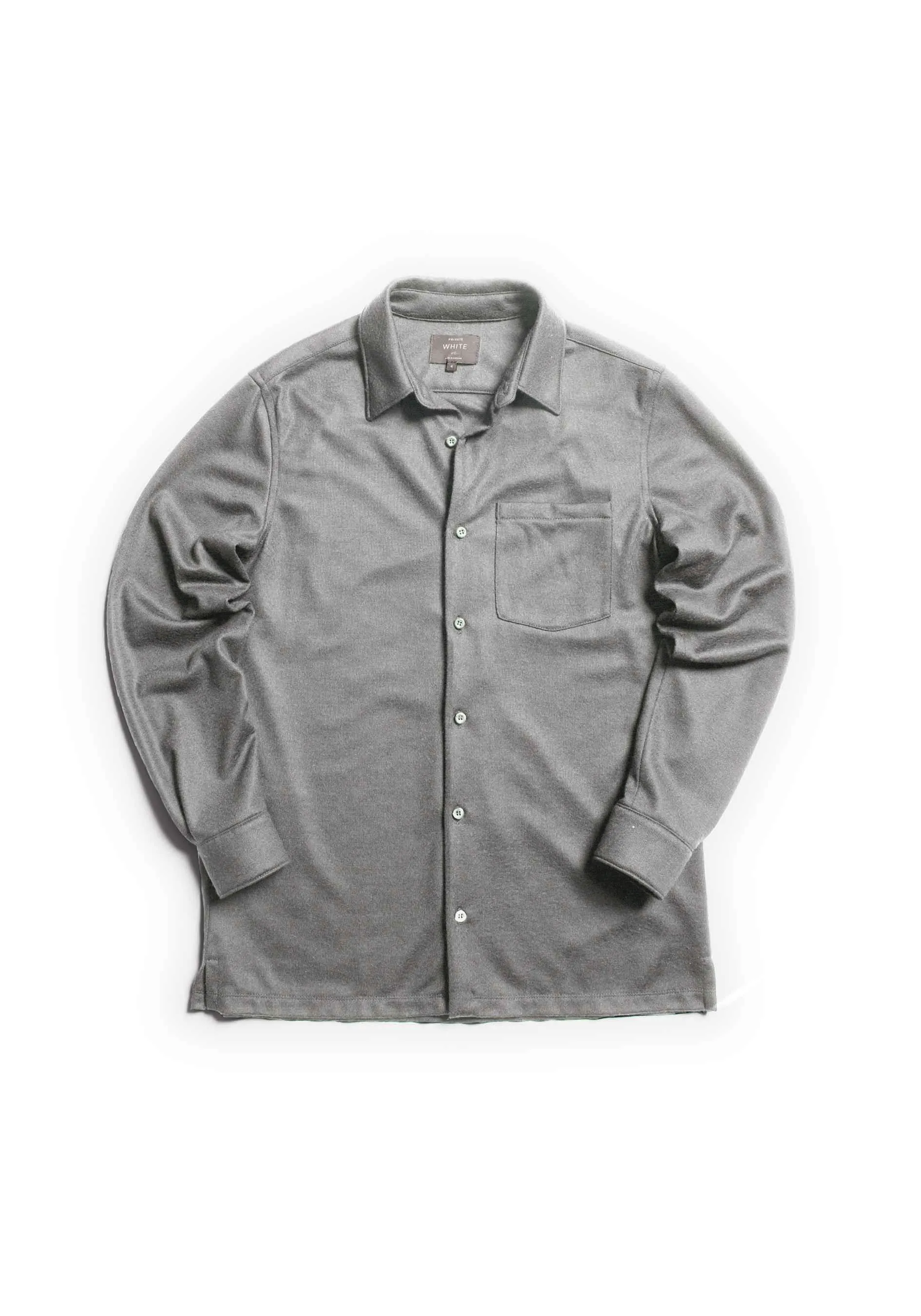 The Cashmere Jersey Shirt - Light Grey