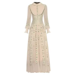 The Mirabelle Lantern Long Sleeves Embroidered Dress