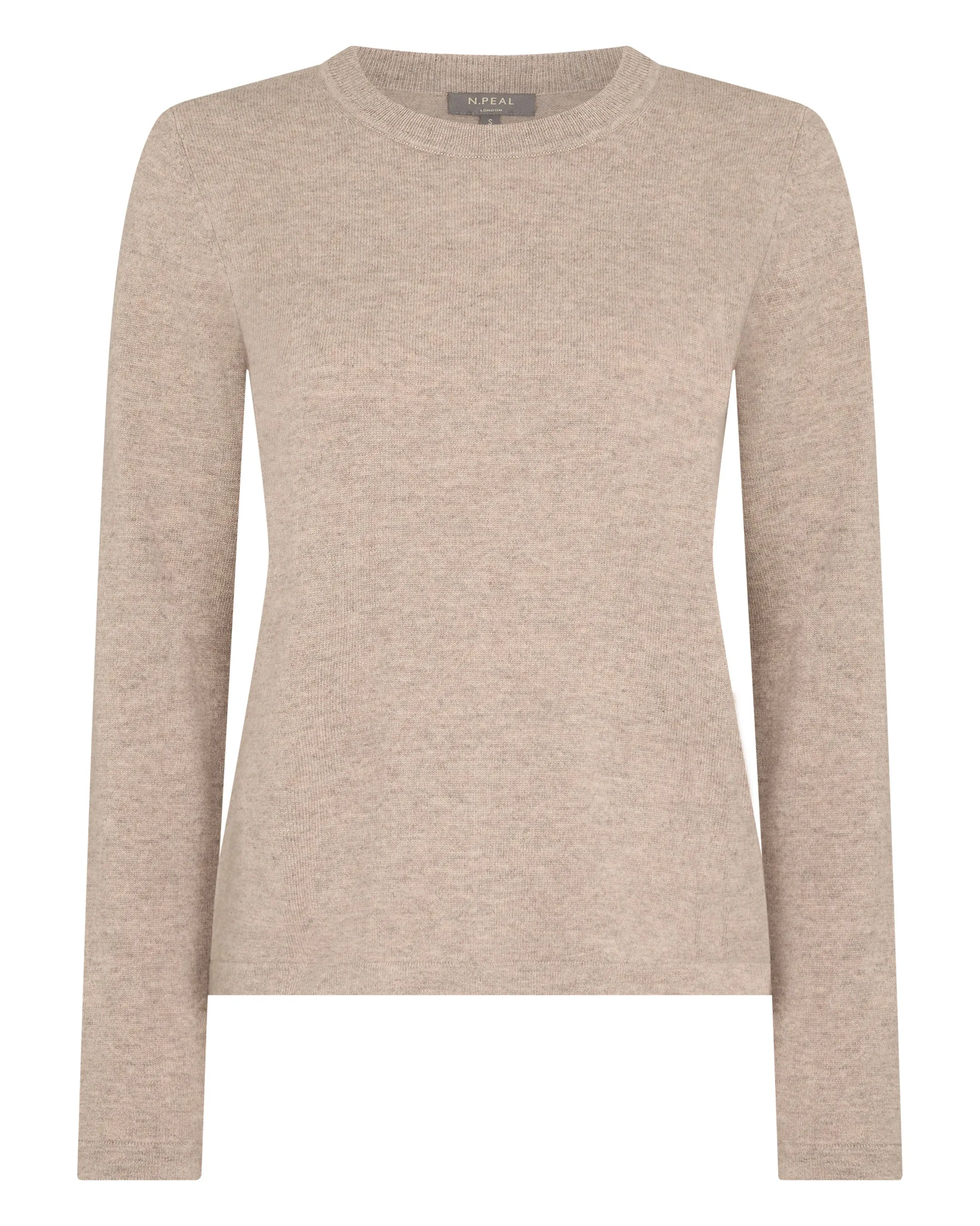 Women's Hallie Round Neck Cashmere Jumper Oatmeal Brown