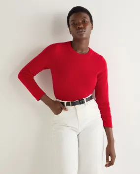 Women's Hallie Round Neck Cashmere Sweater Riding Red