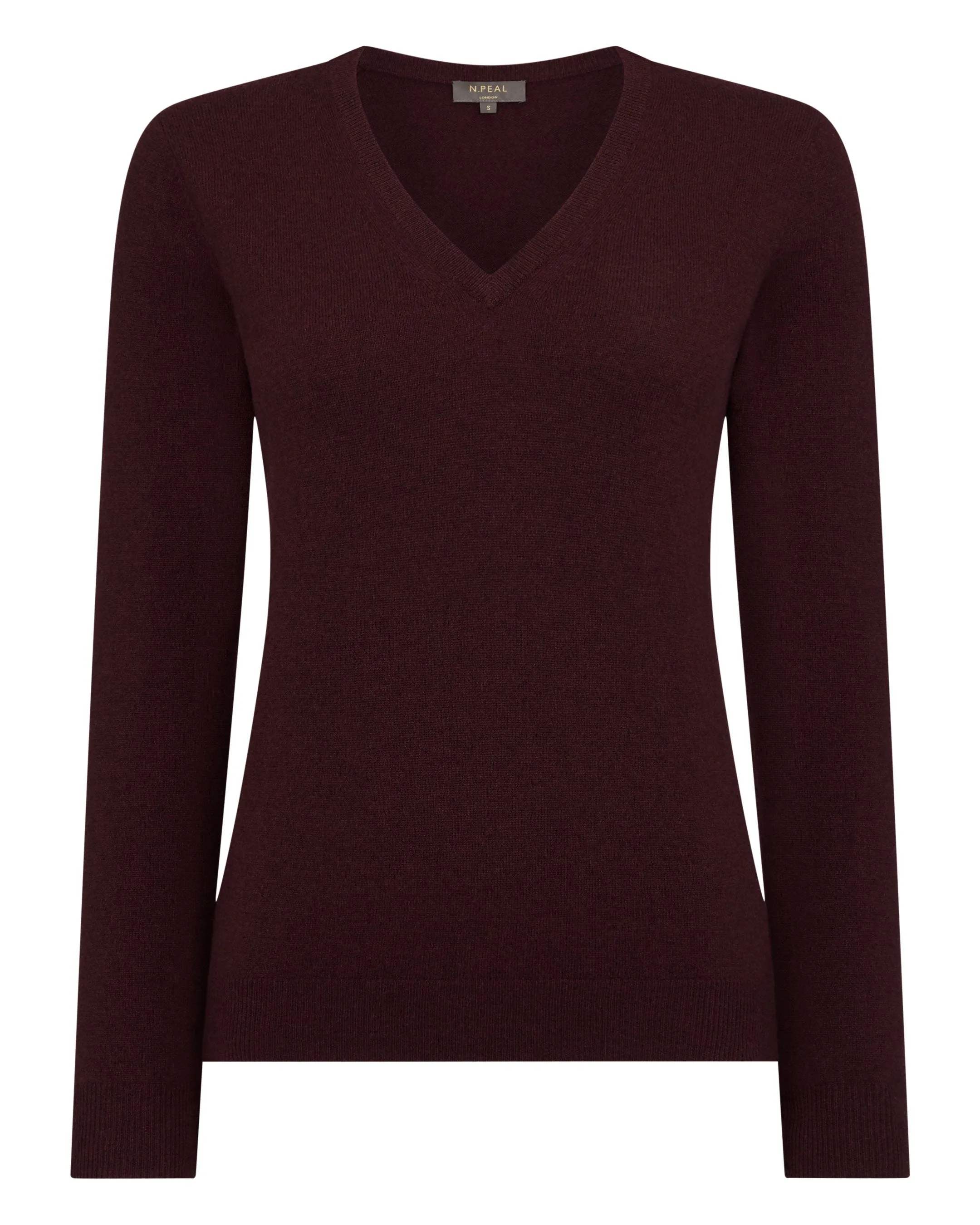 Women's Phoebe V Neck Cashmere Jumper Claret Red