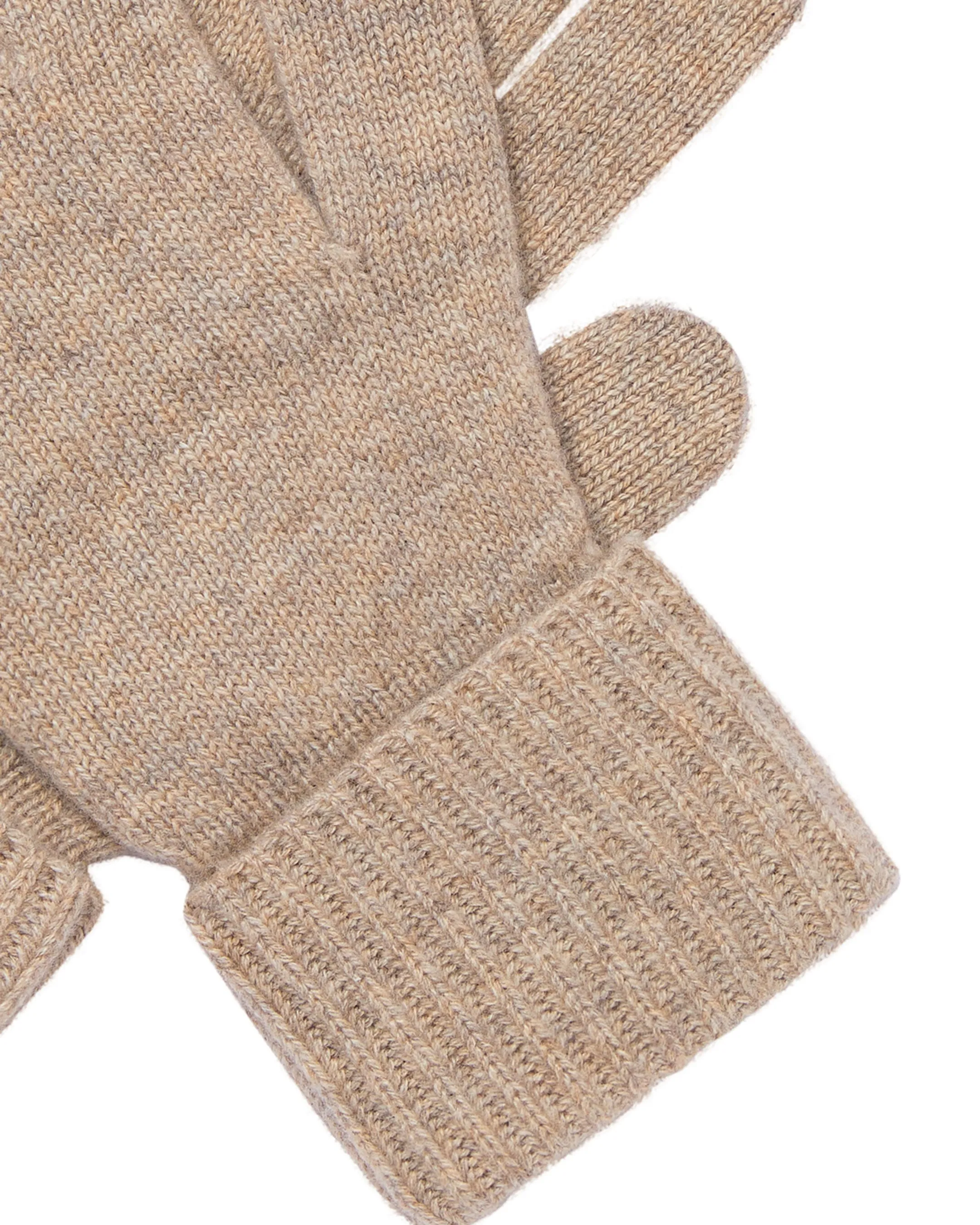 Women's Ribbed Cashmere Gloves Oatmeal Brown