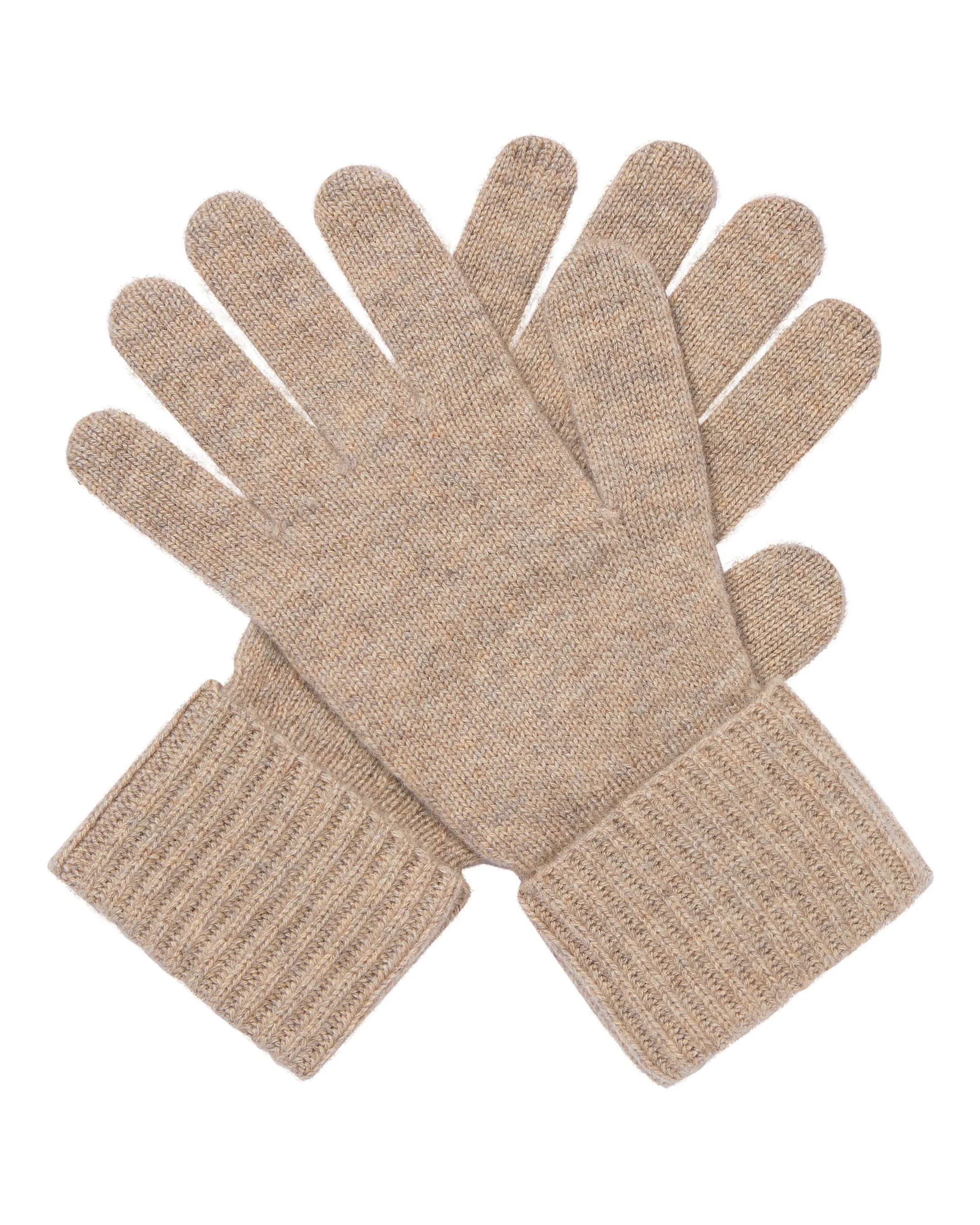 Women's Ribbed Cashmere Gloves Oatmeal Brown