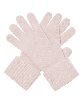 Women's Ribbed Cashmere Gloves Quartz Pink