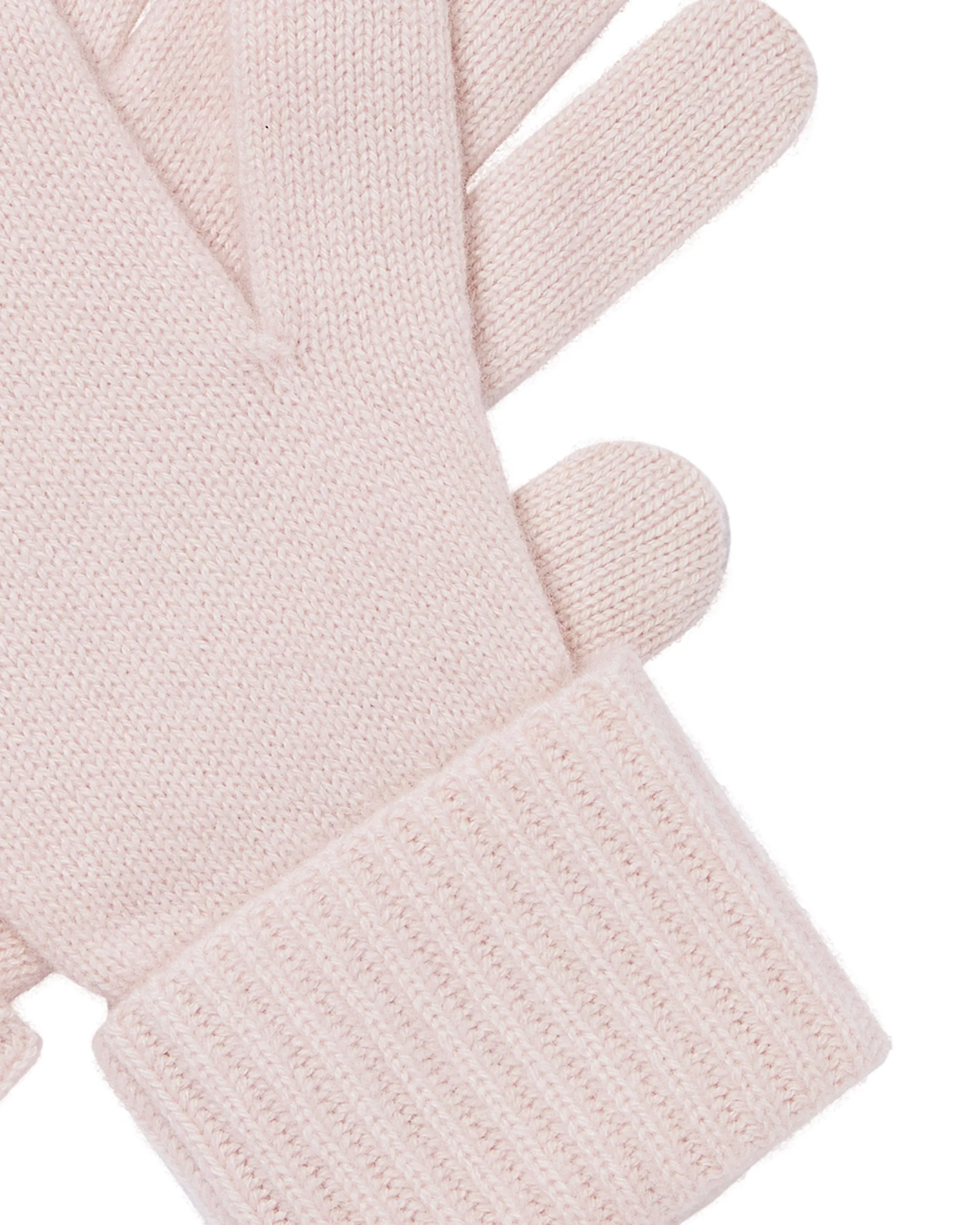 Women's Ribbed Cashmere Gloves Quartz Pink